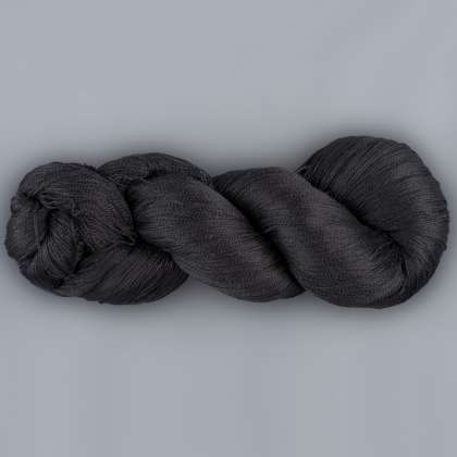 Color Now! - Alirio-Thinner Silk Noil Yarn -   57 Raven Black: click to enlarge