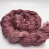 Limited Edition "Star Ruby" - Hand-dyed Tussah Roving/Sliver 25g