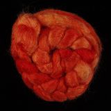 Limited Edition "Fiesta Orange" - Hand-dyed Tussah Roving/Sliver 25g