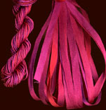 montano series fine cord silk thread and 3.5mm silk ribbon in fuchsia