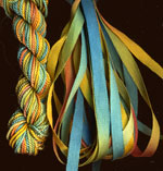 montano series fine cord silk thread and 3.5mm silk ribbon in gold coast
