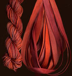 montano series fine cord silk thread and 3.5mm silk ribbon in twig