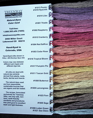 photo of natural dye sample card