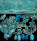 Coastal Waters - dyed silk fibres