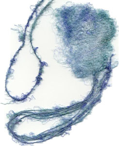 hand spun degummed throwsters silk, kinky