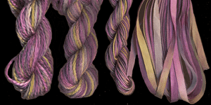montano series fine cord silk thread, 8/2 silk thread, 6 strand silk floss and 3.5mm silk ribbon in faded rose montano series fine cord silk thread, 8/2 silk thread, 6 strand silk floss and 3.5mm silk ribbon in faded rose