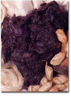 multicoloured silk fibre blend