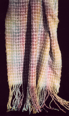 Silk shawl with eyelash yarn