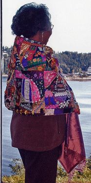 Sheila Joss wearing the shawal