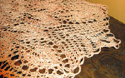 Detail of lace silk doily by Tabi Ferguson
