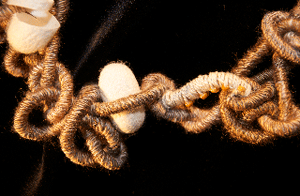 Jan Massie silk fiber spun necklace detail- changes