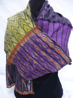Kathleen Morris woven shibori shawl