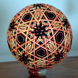 temari balls by Louise o'donnel with silk thread 4