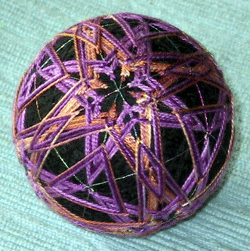temari balls by Louise o'donnel with silk thread 3