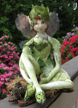 robin reid, fairy doll with silk felt fairy shoes