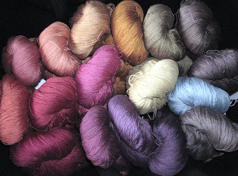 image of beautiful silk yarns