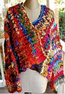 photo of knitted sari silk jacket