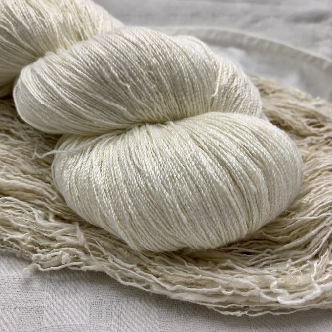 Product Details  OmShanti White - 100% White Eri (Wild Silk) Yarn