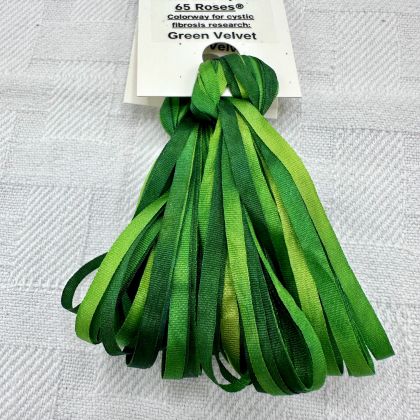      65 Roses® 'Green Velvet' -  3.5mm Silk Ribbon: click to enlarge