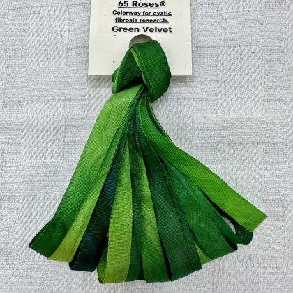      65 Roses® 'Green Velvet' -  7mm Silk Ribbon: click to enlarge