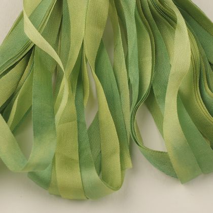      65 Roses® 'Spring Leaves II' -  7mm Silk Ribbon: click to enlarge
