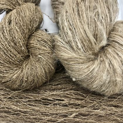 100% Organic Wild Tasar Silk Ghicha Yarn: click to enlarge