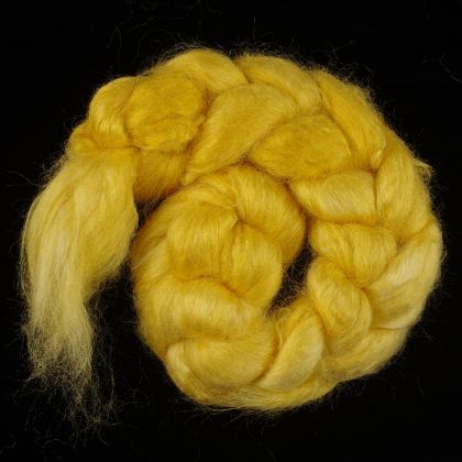  Limited Edition "Golden Aspen" - Hand-dyed Tussah Combed Top/Sliver 25g: click to enlarge