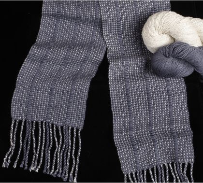 Ribbed Stripes Silk Scarft