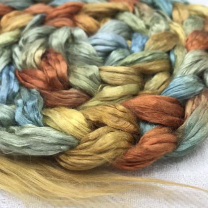 Salt Spring Island Limited Edition 'Rainbow Trout' - Bombyx Silk from India Combed Top/Sliver 25g: click to enlarge