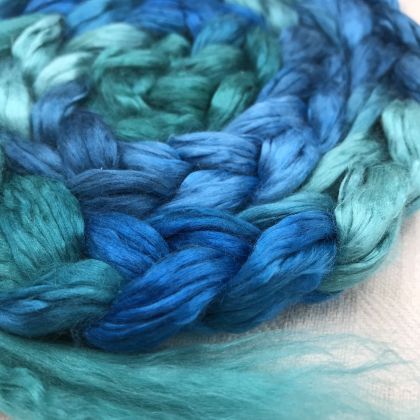 Salt Spring Island Limited Edition 'Vesuvius Bay' - Bombyx Silk from India Combed Top/Sliver 25g: click to enlarge