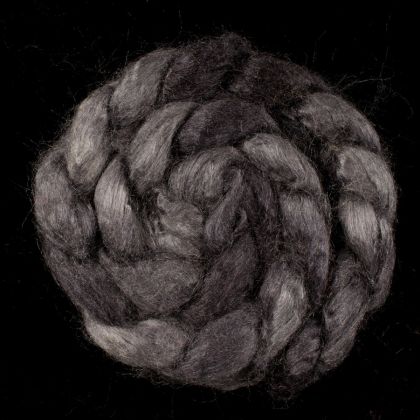 Salt Spring Island 'Chimney Sweep' - Tussah Silk Combed Top/Sliver 25g: click to enlarge