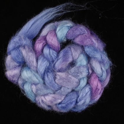 Salt Spring Island 'Lupines in Bloom' - Tussah Silk Combed Top/Sliver 25g: click to enlarge