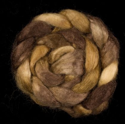 Salt Spring Island 'Walnut Woods' - Tussah Silk Combed Top/Sliver 25g: click to enlarge