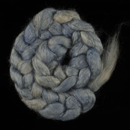 Serene Blue - Hand-dyed Tussah Combed Top/Sliver 25g: click to enlarge