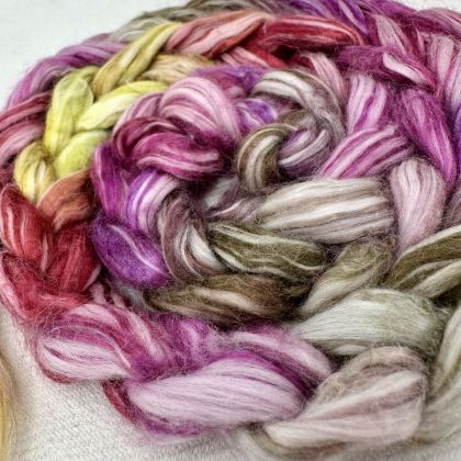 Silk/Cotton Combed Top/Sliver in Salt Spring Island Limited Edition colorway - 'Fernwood'  25g: click to enlarge