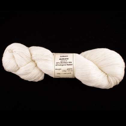 Silken Ankara - Silk-Blend Yarn (55% Bombyx Silk & 45% Angora Rabbit), 30/2, lace/thread weight: click to enlarge