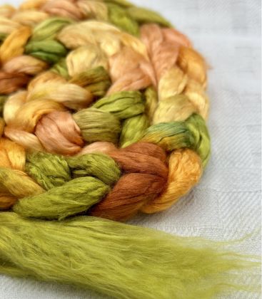 Bombyx Silk from India, Salt Spring Island Limited Edition 'Southey Point' - Combed Top/Sliver 25g: click to enlarge