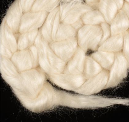 Tussah Silk Combed Top/Sliver (Bleached) A1 Quality -  50g: click to enlarge