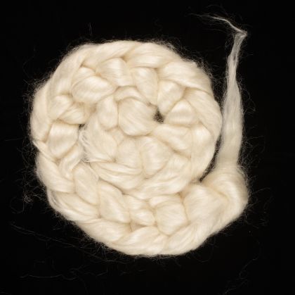 Tussah Silk Combed Top/Sliver (Bleached) A1 Quality - 200g: click to enlarge