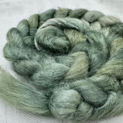 Salt Spring Island Limited Edition 'Rosemary Sprig' - Tussah Silk Combed Top/Sliver 25g: click to enlarge