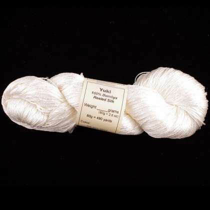 Yuki - 100% Bombyx Reeled Silk Yarn, 8/2, lace weight: click to enlarge