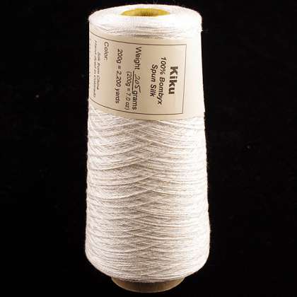 Kiku - 100% Bombyx Spun Silk Yarn, 20/2, lace weight (on cones) : click to enlarge