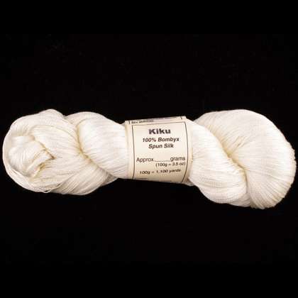 Kiku - 100% Bombyx Spun Silk Yarn 20/2, lace weight: click to enlarge