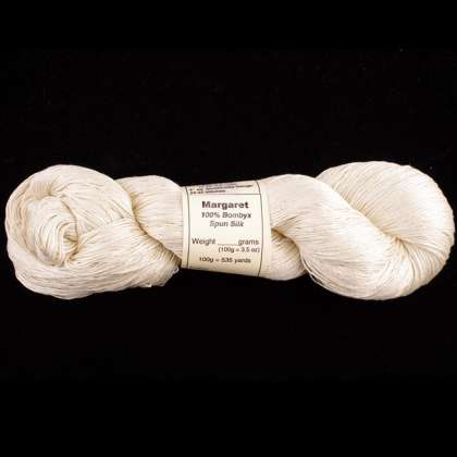 Margaret - 100% Bombyx Spun Silk Yarn, 60/2X6, fingering/sock weight: click to enlarge