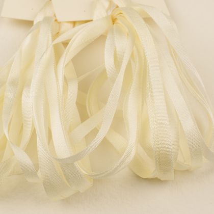      65 Roses® 'White Tea Rose' -  3.5mm Silk Ribbon: click to enlarge