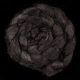 Raven Black - Hand-dyed Tussah Combed Top/Sliver 25g