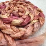 Silk/Retted Bamboo Combed Top/Sliver in Salt Spring Island Limited Edition colorway - 'Cactus Flowers'  25g
