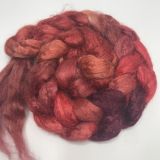 Salt Spring Island Limited Edition 'Yummy Berry' - Tussah Silk Roving/Sliver 25g