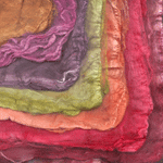 hand dyed silk hankies (mawata) - apple festival