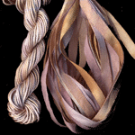 montano series fine cord silk thread and 3.5mm silk ribbon in beach